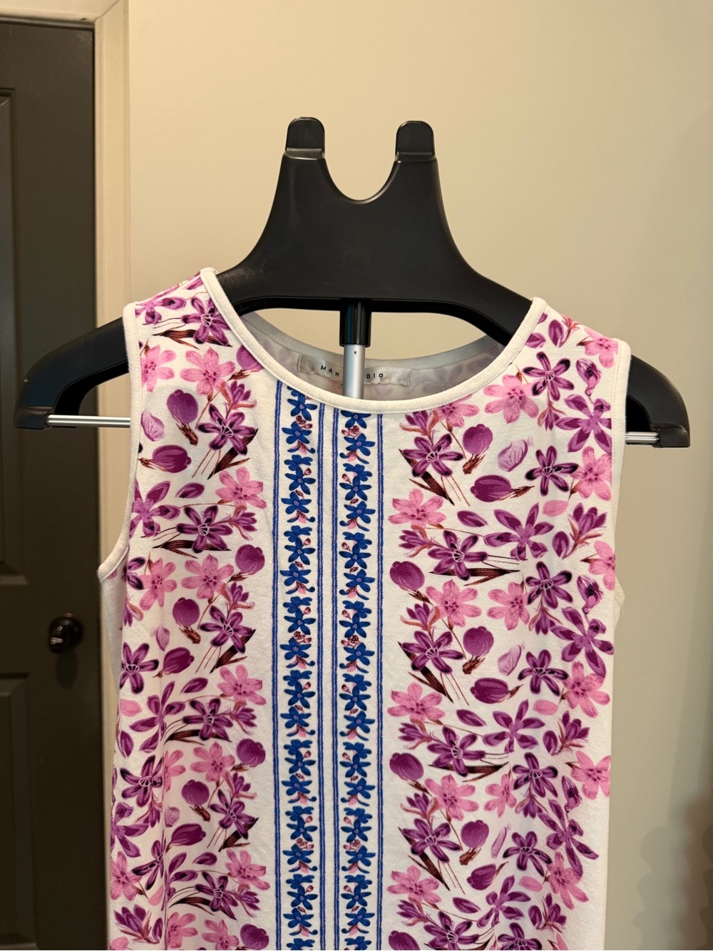 Max Studio White Pink Purple Floral Shift Dress XS - Picture 4 of 16
